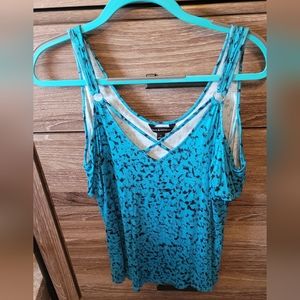Rock and republic electric blue cold shoulder top